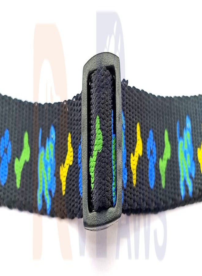 Pups&Pets طقم طوق وحزام ومقود من النايلون الناعم مطبوع عليه شكل مخلب/عظمة من Pups&Pets، مقاس 15 مم، للكلاب الصغيرة والجراء - أسود - Image 5